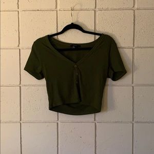 Forever 21 Green Crop Top